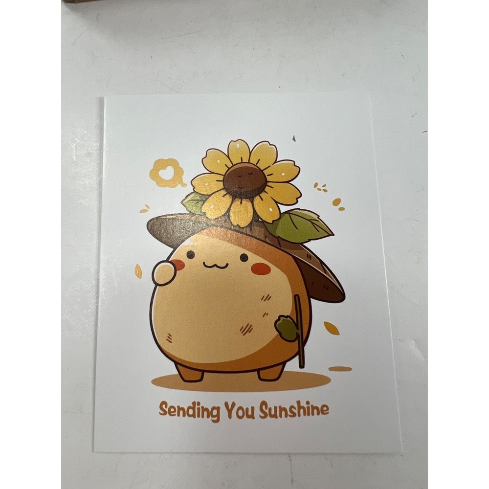 ONECOCOA Crochet Mini Funny Positive Potato (Potato & Sunflower w/ Ladybug) Desk - Picture 6 of 12
